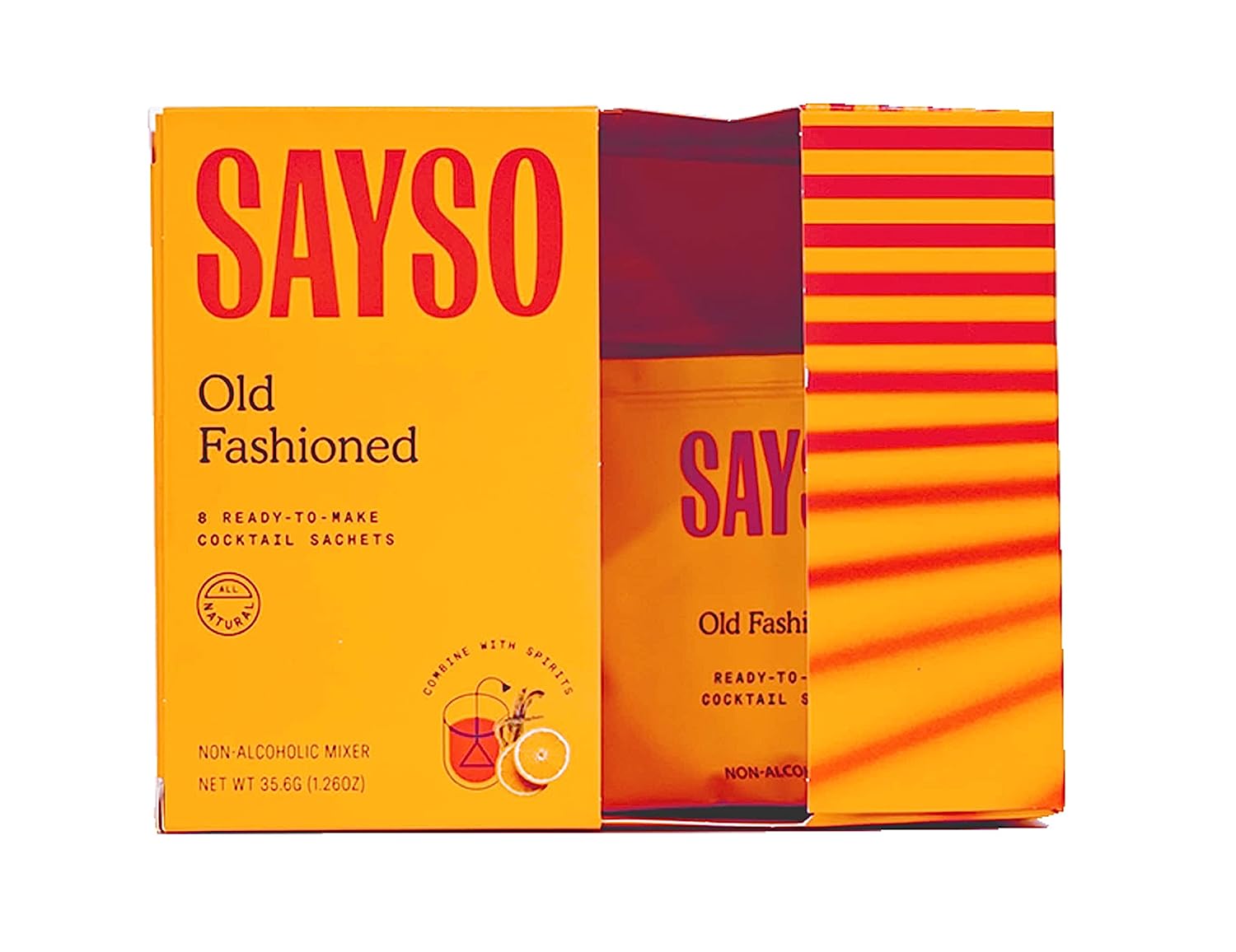 SAYSO Cocktail Tea Bags - Instant Cocktail Mixers or Mocktail Mixers - No Hot Water Needed - An Old Fashioned Cocktail Mix - Professionally Crafted - All Natural Ingredients - Low Calorie, Low Sugar